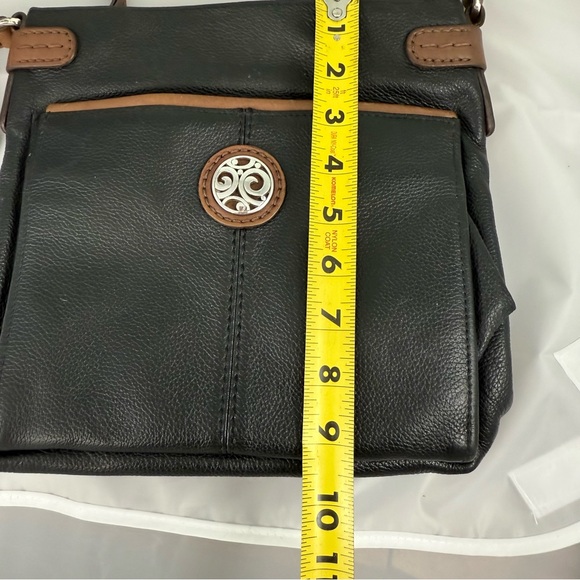 Brighton London Groove Selena Black Taupe Organizer Crossbody Bag Purse - Picture 14 of 16